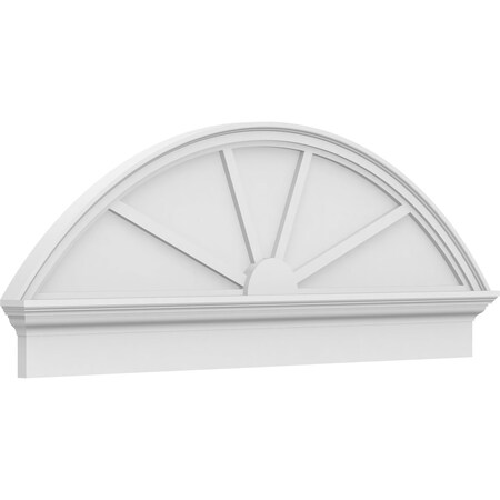 Ekena Millwork Segment Arch 4 Spoke Architectural Grade PVC Combination Pediment, 54"W x 20-3/8"H x 2-3/4"P PEDPC054X205SEG04